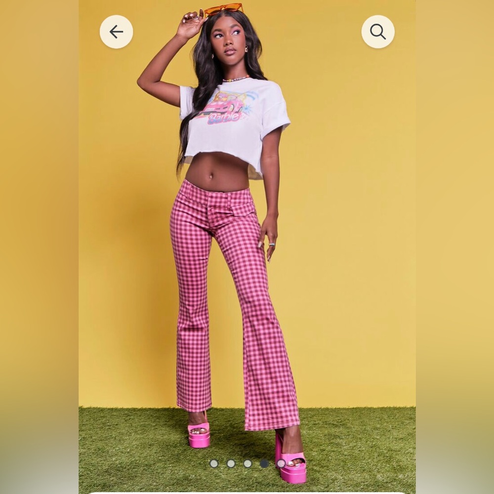 Mid rise pink pants